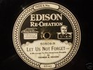 EDISON LET US NOT FORGET DIAMOND DISC PAPER LABEL RARE