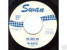 BEATLES SHE LOVES YOU SWAN BLUE PRINT LABEL VERY RARE