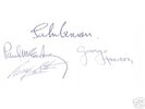 THE BEATLES SMALL CARD FULLY SIGNED  AUTOGRAPHED LP