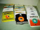 OVER 100 45 RPM RECORDS WITH SLEEVES-CLEAN PLAYING