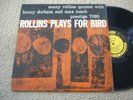 SONNY ROLLINS Rollins Plays For Bird PRESTIGE LP W.50th