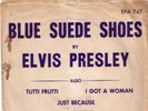Elvis Presley Blue Suede Shoes PROMO Sleeve 1956 45 RPM