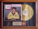 Classic Oldies Ricky Nelson 24 Karat Gold Record