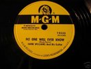 Hank Williams 78 RPM MGM 12535 No One Will Ever Know