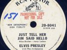 philippines PROMO COPY ELVIS PRESLEY 78rpm JUST TELL