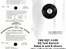 TEST LP- CBS LABS PROFESSIONAL SQ QUAD TEST LP SQT-1100