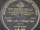 GRAMOPHONE CONCERT RECORD. JULES LEVY. CORNET SOLO.