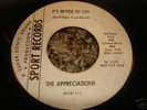 RARE NORTHERN SOUL 45/THE APPRECIATIONS 