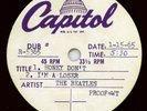 4 BY THE BEATLES CAPITOL MONO ACETATE 10 INCH EP / VG++