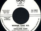 RARE GERALDINE HUNT 45 WINNER TAKE ALL - ON ABC  -L K