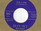 RARE ROCKABILLY 45 ROCKY DAVIS 'YOUR A DOLL' BLUE SKY