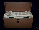 VINTAGE 45 rpm RECORDS IN DOUBLE WOODEN CASE 50's 60 's