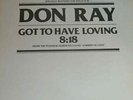 DON RAY- GOT TO HAVE LOVING  **PROMO 12