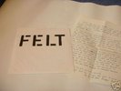 FELT INDEX RARE FIRST 7'' W LETTER FR LAWRENCE  79 DIY