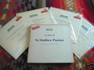 SAPM 198625/8 BACH MATTHEW PASSION 1959 STILL SEALED