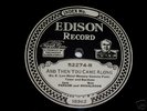 EDISON RECORD 52274 Jack Parker & Will Donaldson 78 RPM