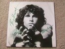 The Doors x 3 Autographs Signed Record Insert COA