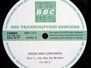 SIMON & GARFUNKEL - BBC Transcription Disc 4/LPs