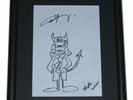 AC DC  signed autographed Angus Young Devil Drawing 