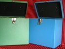 2 1960-70s PLATTER PAK  Record Carriers  Blue & Green