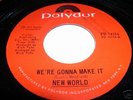 NEW WORLD on POLYDOR We're Gonna Make It / Help The Man