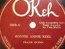 OKEH FRANK QUINN IRISH ACCORDION SOLO WITH PIANO 78RPM