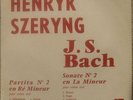 SZERYNG  BACH SONATA & PART ORIG FRENCH ODEON XOC 126