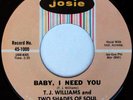T.J. WILLIAMS 45 BABY I NEED YOU, RARE NORTHERN SOUL