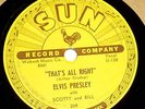 ELVIS PRESLEY THATS ALL RIGHT SUN 209 ORIG 78 RPM RARE