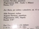 Schubert Ave Maria violin & piano FERRARESI 1st Italy