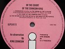 KING CRIMSON Court A2-B3 UK PINK ISLAND PROG PSYCH EX+