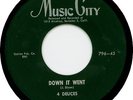 4 DEUCES- DOWN IT WENT- MUSIC CITY 45 Orig DOO WOP - NM