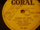 rare Buddy Holly 78 record Test Pressing Coral Festival