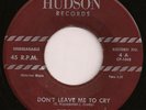 THE DUSTERS Don't Leave Me RARE DOO-WOP 45 Hudson 4