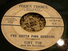 RARE ROCKABILLY 45/ TINY TIM & HIS TORNADOES/ ORIG