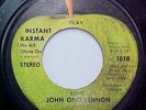 JOHN ONO LENNON INSTANT KARMA 45 RPM ON APPLE ONE SIDED