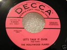 HOLLYWOOD FLAMES on Decca Let's Talk It Over Doo Wop 45