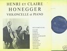 Henri & Claire Honegger - cello recital, private LP