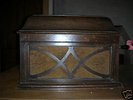 HMV 104 table grand wind-up gramophone in oak case.