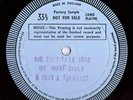 BILLY FURY TORNADOS WE WANT BILLY MONO FACTORY SAMPLE