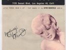 Jayne Mansfield Rare Original Sound Picture Sleeve Nice
