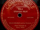 BILLIE HOLIDAY Commodore 78 rpm STRANGE FRUIT XLNT
