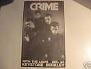 Rare Punk Concert Poster  The Crime The Liars  Keystone