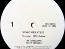 PAUL MCCARTNEY WINGS Greatest 1978 adv test press lp NM