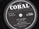 BUDDY HOLLY & THE CRICKETS 1958 CORAL 78  ITS SO EASY