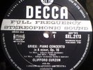 DECCA SXL 2173 Grieg Piano Concerto EX Curzon W/Band LP