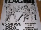 Black Flag Poster Flyer 1982 Orig.w/45 Grave/DOA+ RARE