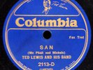 Ted Lewis on Blue Lbl Columbia 2113-D   Exc+