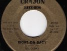 Northern Soul 45 BILL CODAY Right On Baby on Crajon
