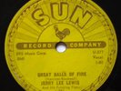 GREAT BALLS OF FIRE by Jerry Lee Lewis SUN 78rpm 1957